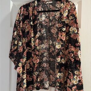 Maurices Multicolor Floral Kimono